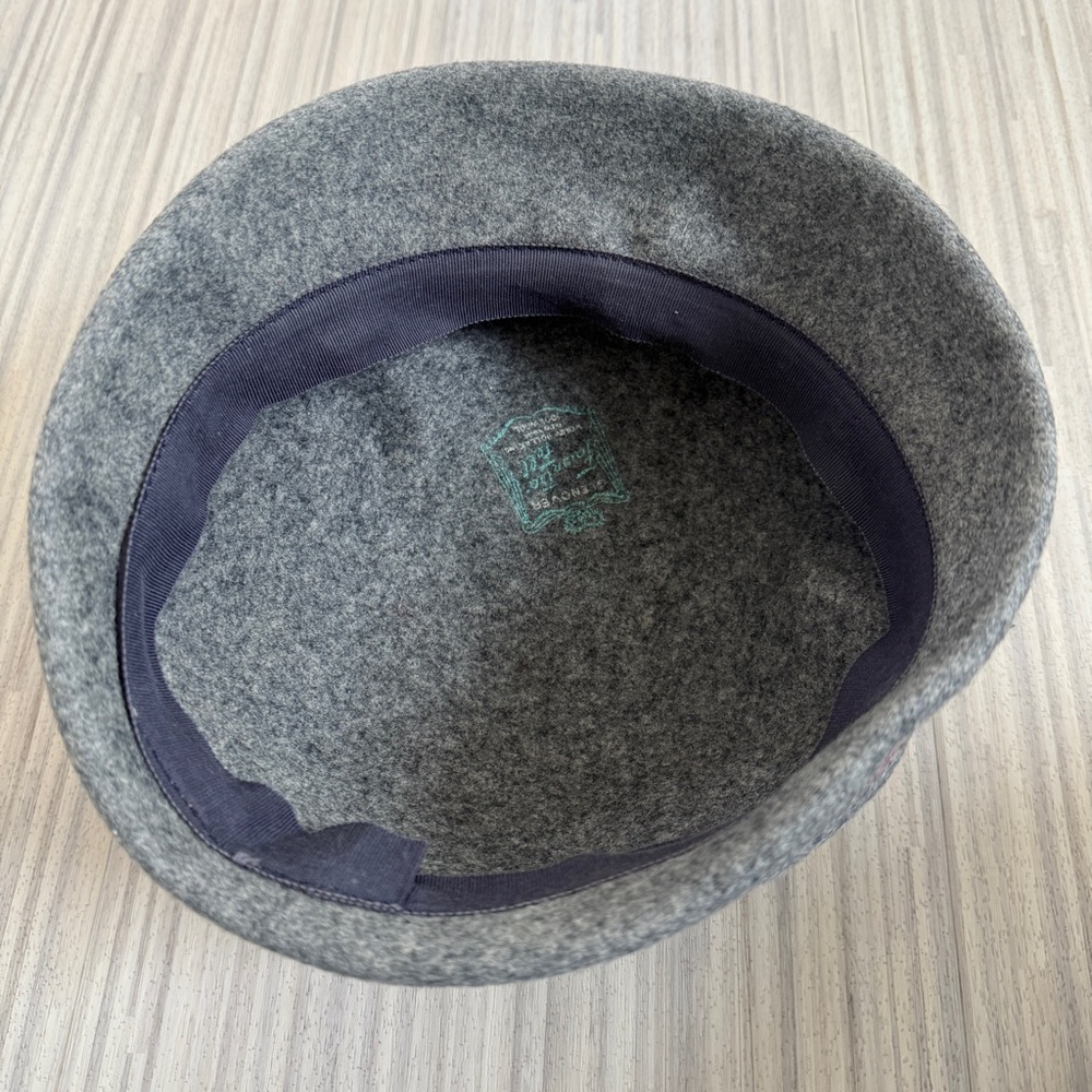 Gray Wool Hat with Red Ribbon - image 2